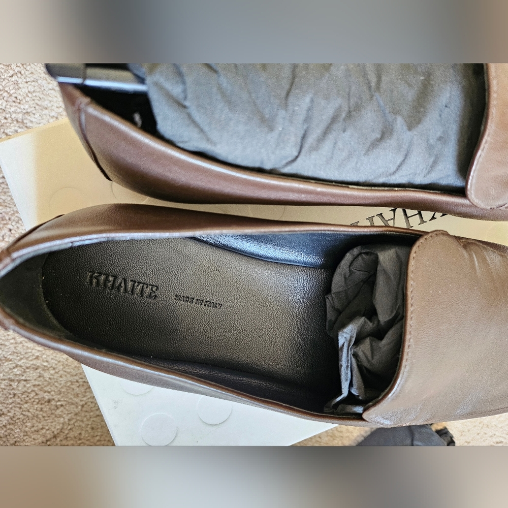 Khaite Monroe Square Toe Loafers Chocolate Brown 37 - Picture 8 of 10